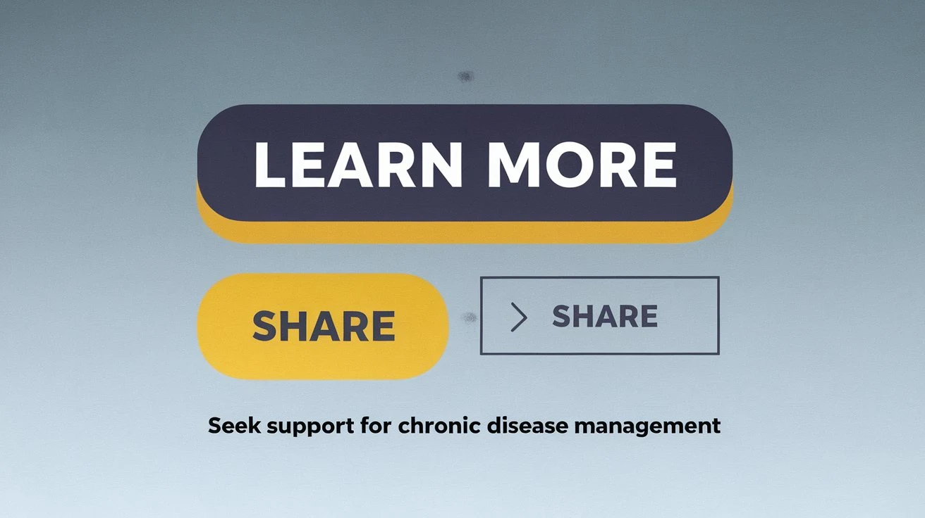 An engaging graphic encouraging readers to take action, such as learning more, sharing the article, or seeking support for chronic disease management.