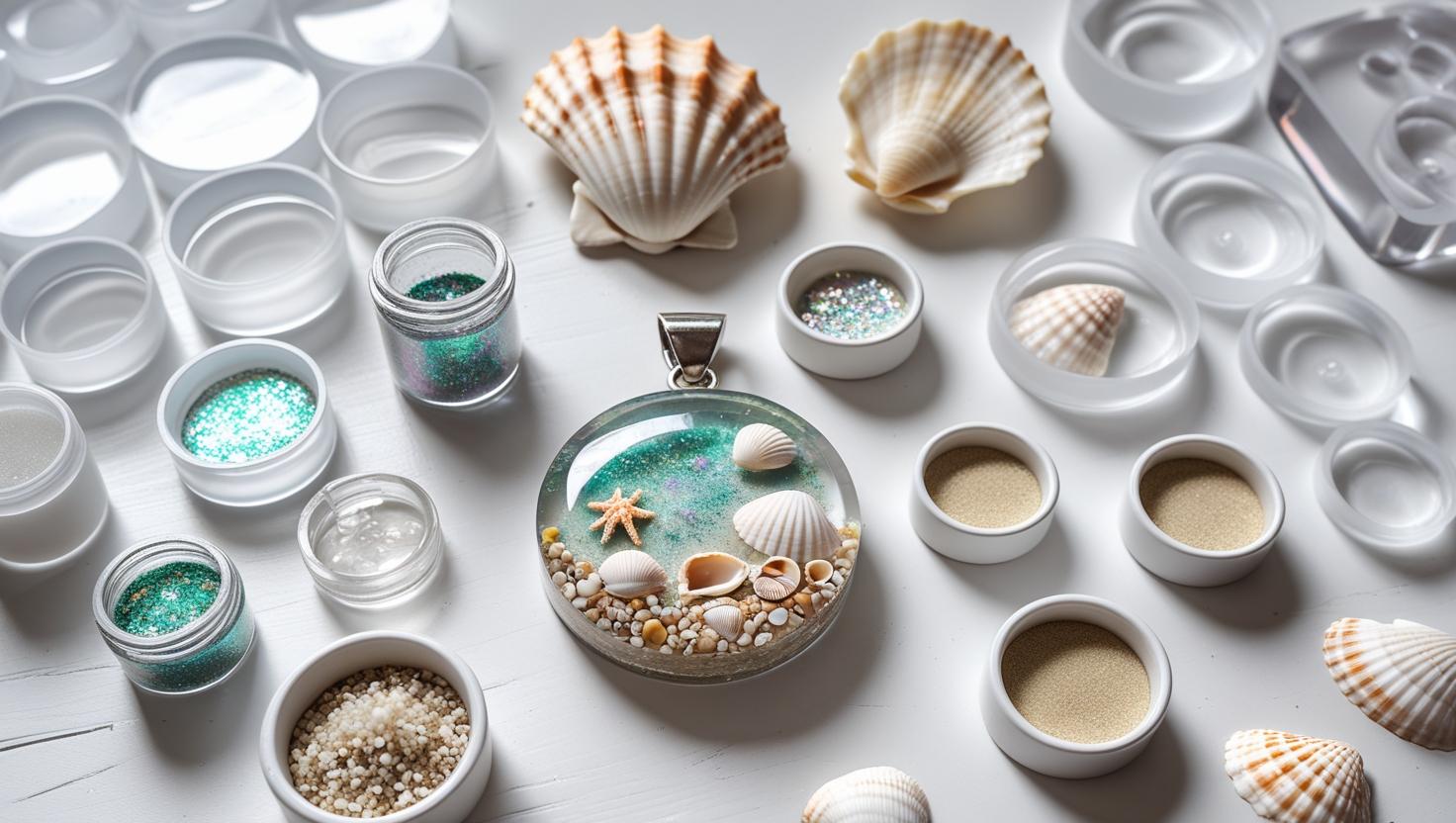 Beach Sand and Shell Pendants