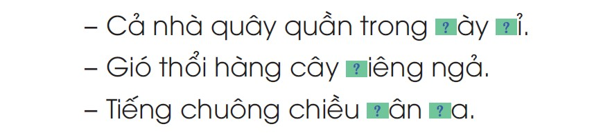 BÀI 14: CÔNG CHA NGHĨA MẸChia sẻCâu 1: Trong mỗi bức tranh dưới đây, bố mẹ đang làm gì?Giải nhanh:Tranh 1: Mẹ nấu ăn, bố lau nhàTranh 2: Bố mẹ cuốc đất ngoài đồngTranh 3: Mẹ đưa em đến trườngTranh 4: Bố chăm bạn nhỏ khi bạn ấy ốmCâu 2: Sử dụng tranh, ảnh em mang đến lớp, giới thiệu về bố (mẹ) của emGợi ý:Bố (mẹ) em bao nhiêu tuổi, làm nghề gì?Bố (mẹ) yêu quý em như thế nào?Giải nhanh:Bố em tên là Cao Ngọc Lĩnh, bố em năm nay 37 tuổi là một kỹ sư cầu đường. Mẹ em tên là Nguyễn Ngọc lan, mẹ em năm nay 33 tuổi là một nhân viên văn phòng.BÀI ĐỌC 1: CON CHẢ BIẾT ĐƯỢC ĐÂUĐọc hiểu Câu 1: Bài thơ là lời của ai nói với ai?Trả lời:Bài thơ là lời của mẹ nói với em bé trong bụngCâu 2: Mẹ và bố chuẩn bị những gì để đón con ra đời?Trả lời:Để đón con chào đời, bố và mẹ đã chuẩn bị: thêu khăn có hoa và có lá, mua chăn, giặt áo, viết thơ.Câu 3: Các anh quan tâm đến em bé sắp sinh như thế nào?Trả lời:Các anh quan tâm đến em bé sắp sinh khi hỏi mẹ: Bao giờ sinh em bé?Câu 4: Em hiểu  con đường tít tắp