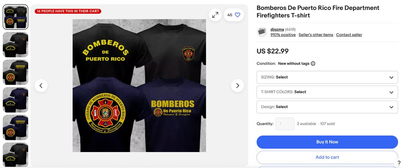 1. Bomberos De Puerto Rico Fire Department Firefighters T-shirt