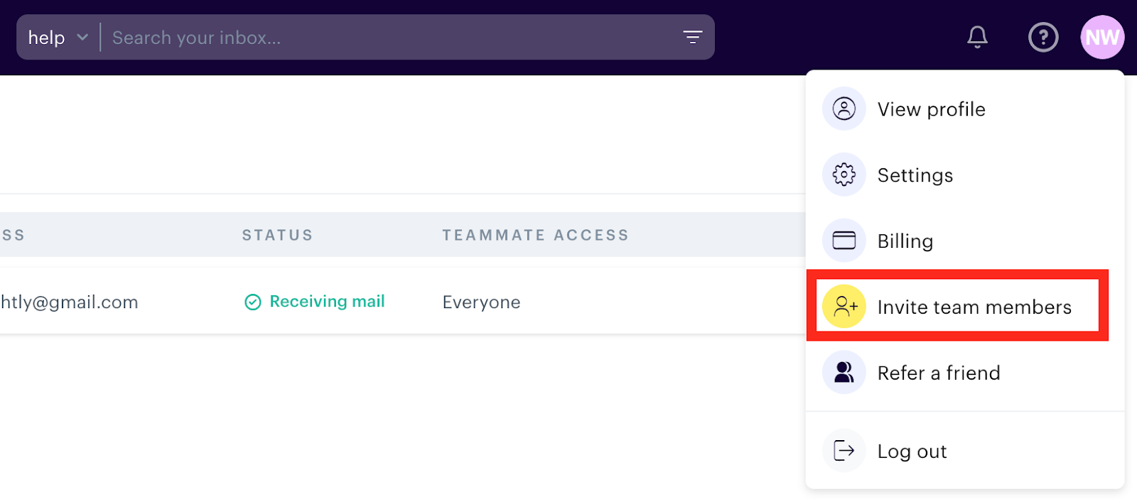 You can invite team members to join you on Groove as Admins or Agents.