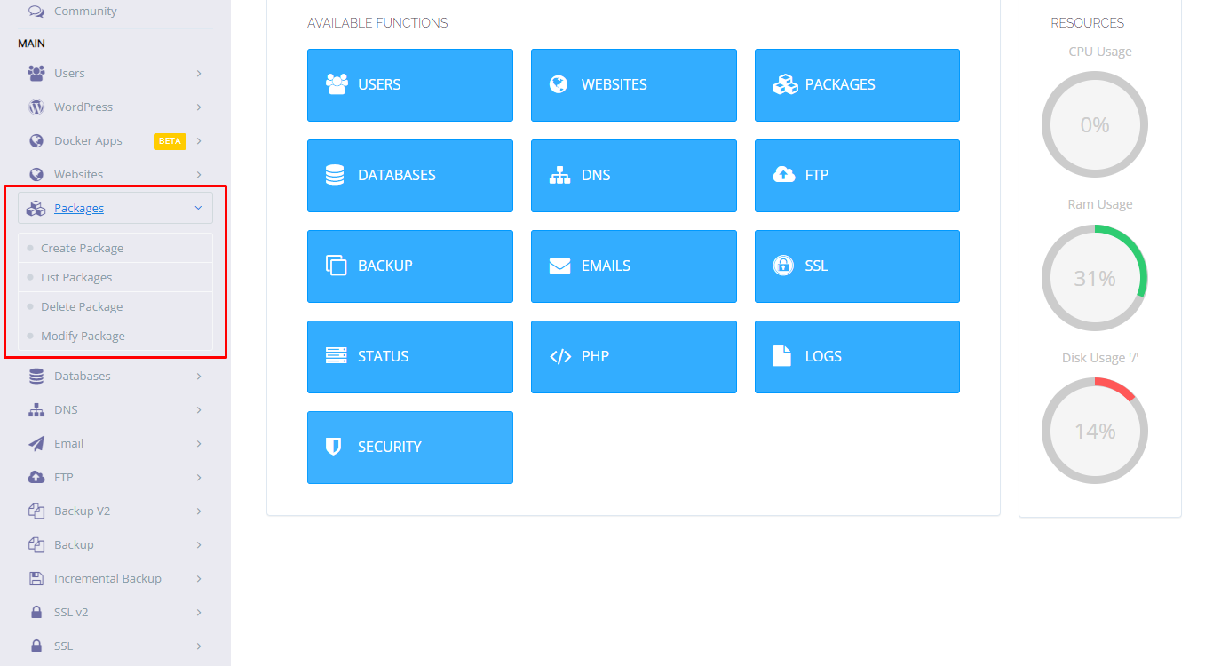 Package in CyberPanel | BigCloudy KB 