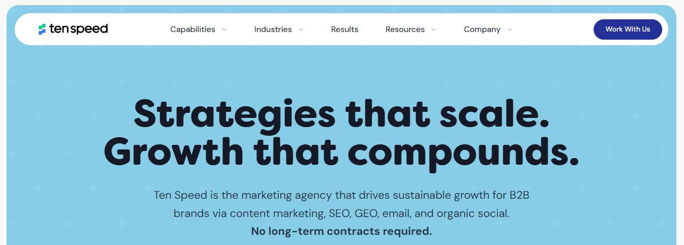 Ten Speed: Content Solutions for SaaS