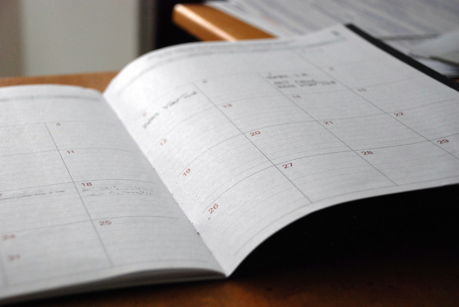 a calendar notebook