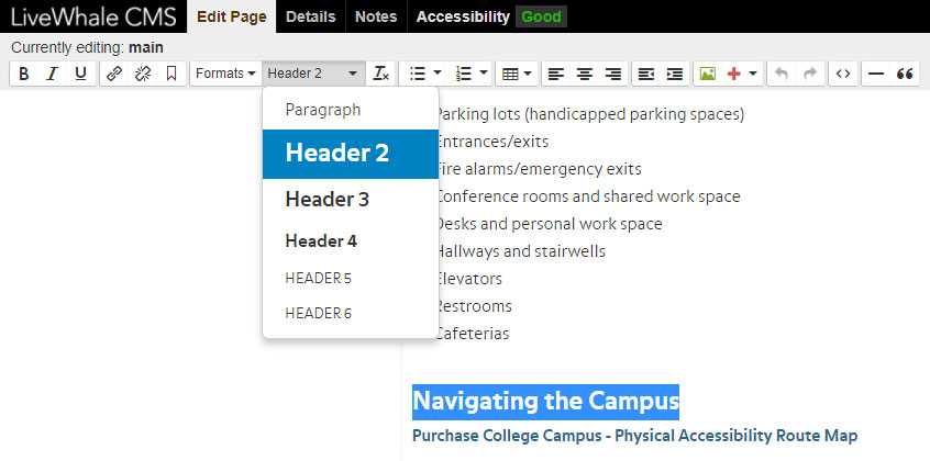 document hierarchy headings
