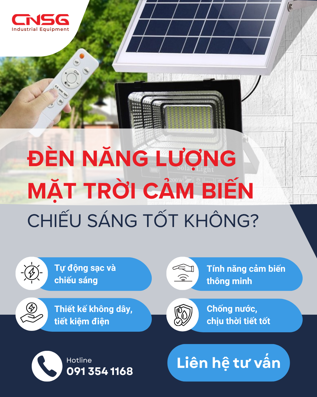 Đèn năng lượng mặt trời cảm biến chiếu sáng tốt không