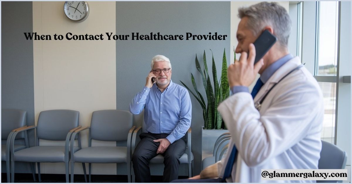 Person sitting in waiting room on phone, healthcare provider sign, obscured faces.