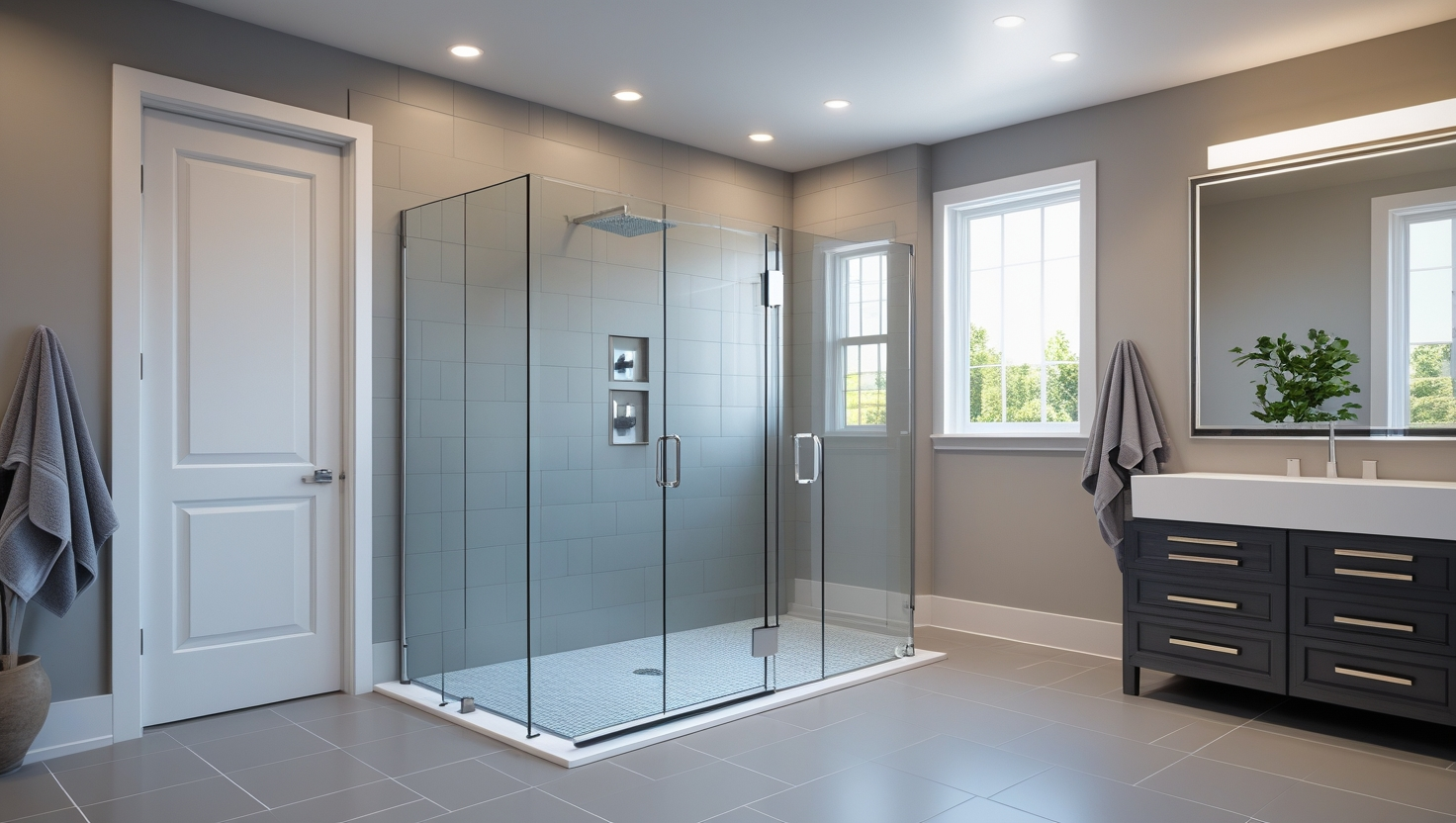 framless shower doors for shower 56x68