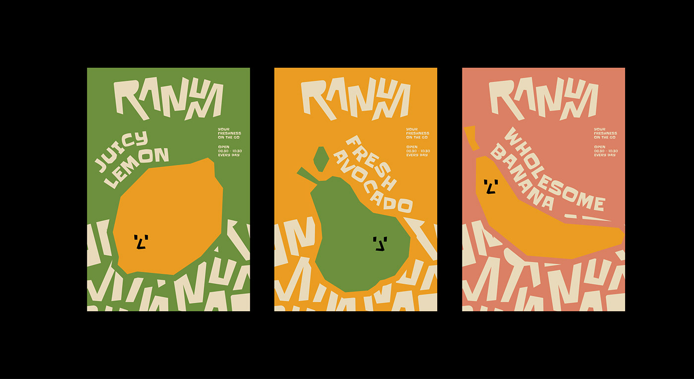 Image from the Ranum Juice Bar: A Vibrant Tropical Visual Identity article on Abduzeedo