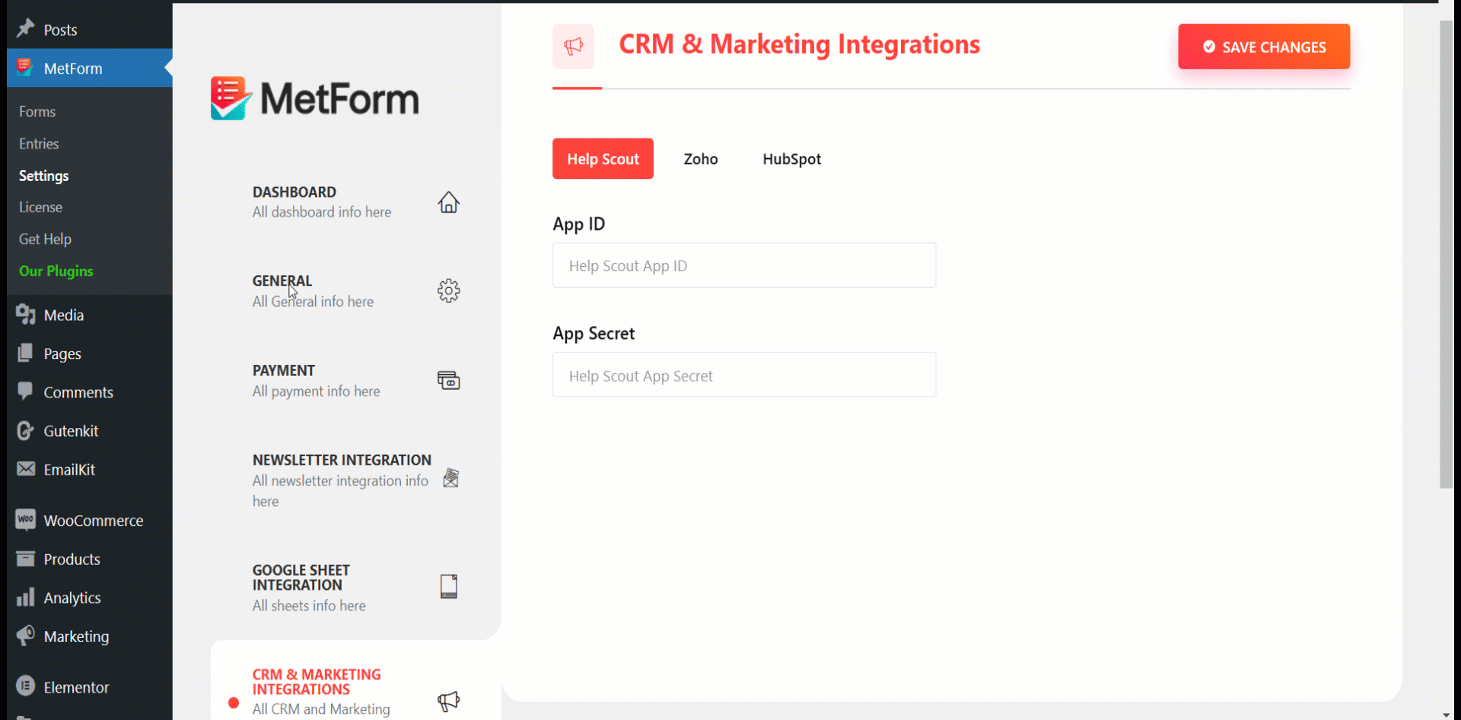 Integrations of MetForm