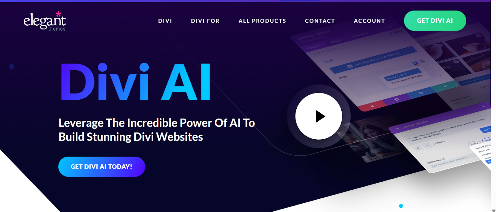 a screenshot of Divi AI