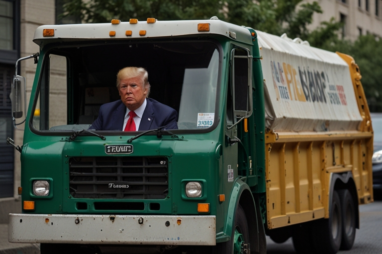 Trump in Garbage Truck Today
