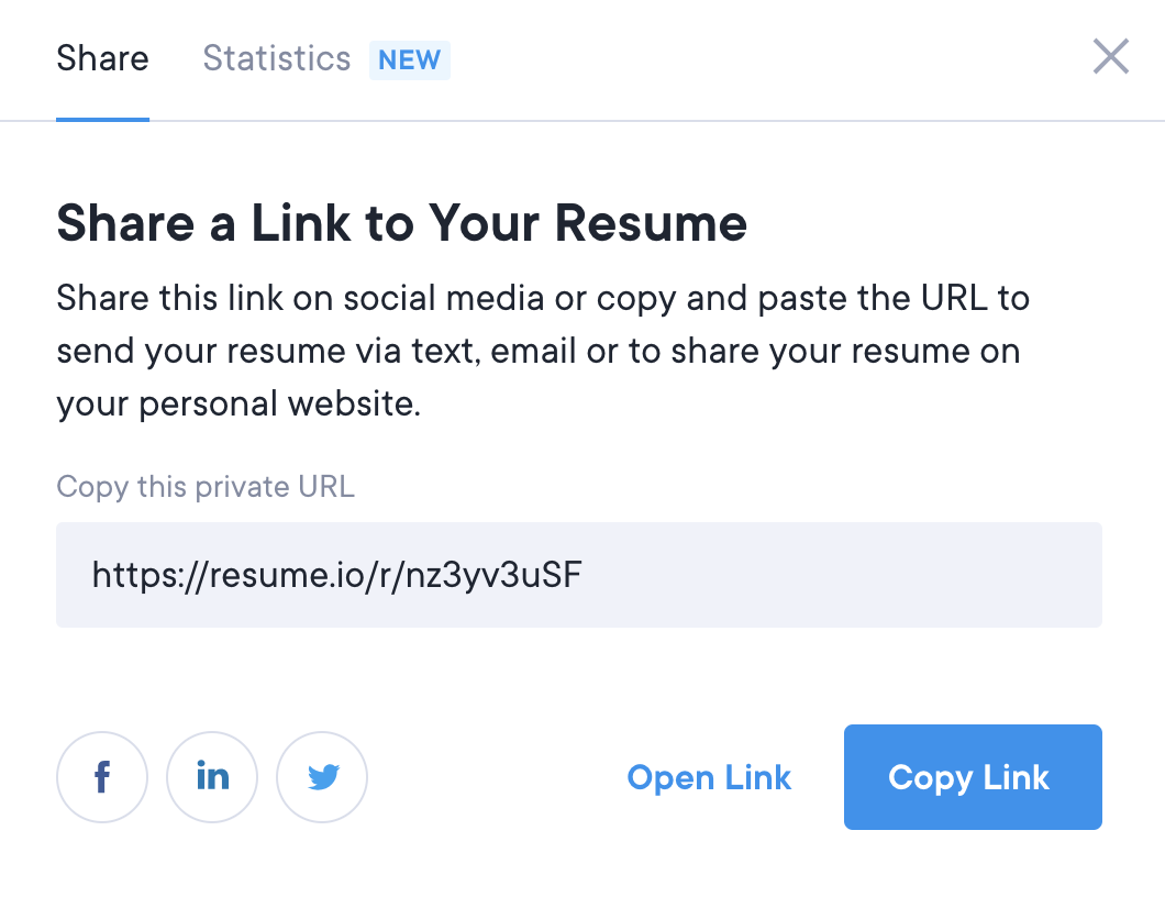 how to make link of resume