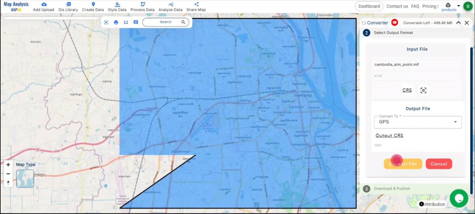 Conver MAPINFO TO GPS Online