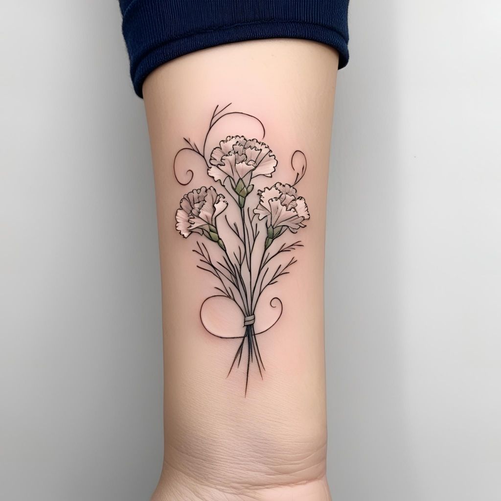 Carnation Bouquet Tattoo
