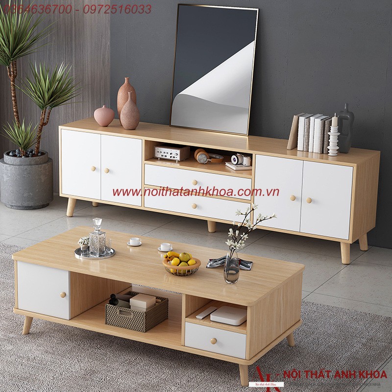 Bàn Sofa Gỗ MDF Đẹp Hiện Đại Nhiều Ngăn Tiện Lợi