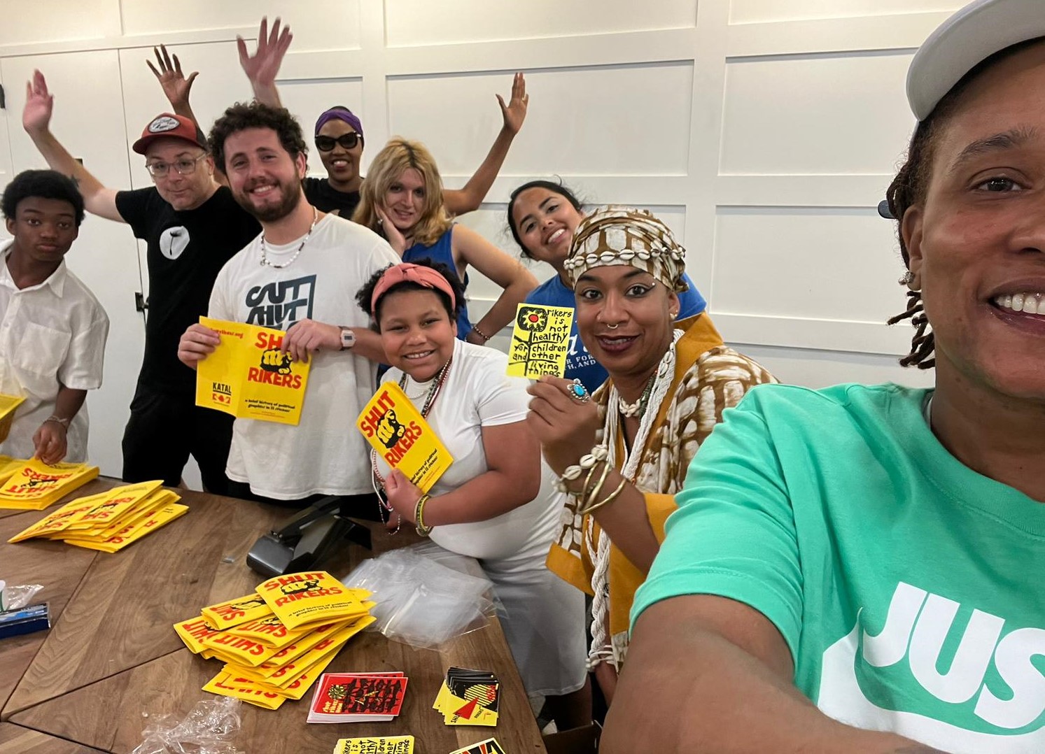 Katal members, interns, and staff took part in the zine art build with Josh MacPhee on August 10, 2024.