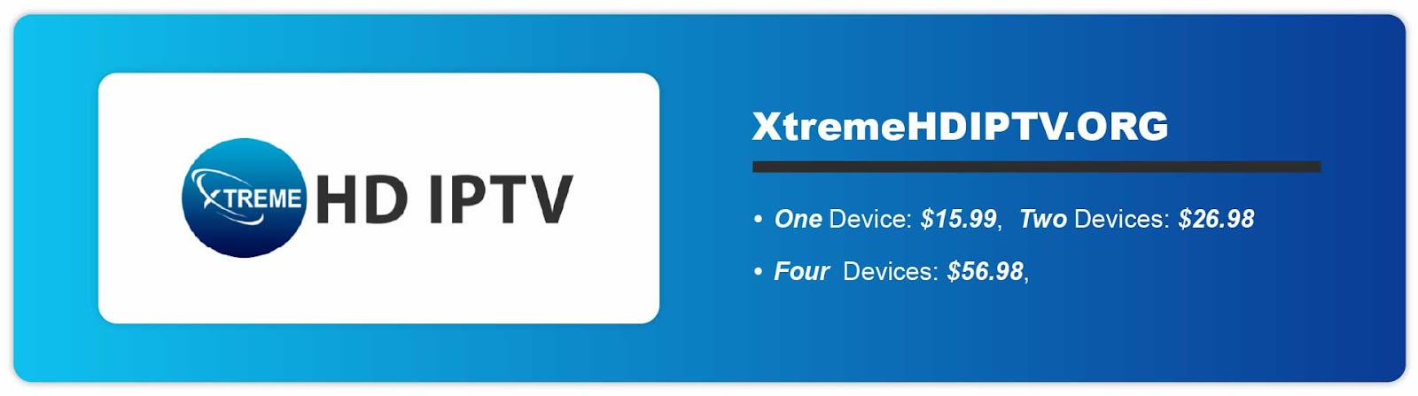 XtremeHD IPTV pricing