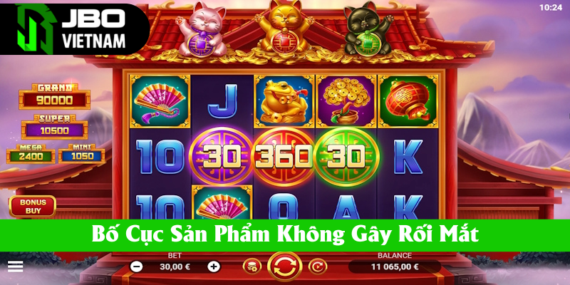 Bố cục nổ hũ cat's  không gây rối mắt cho khách hàng