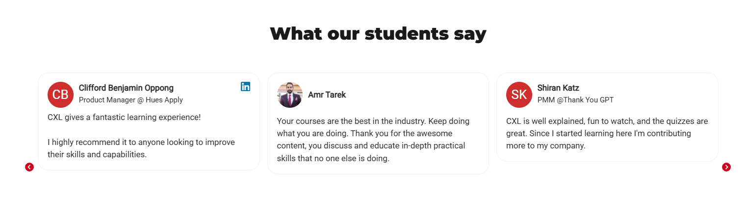 Course reviews