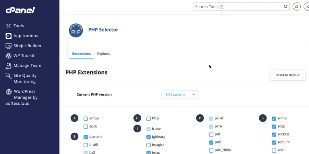 cpanel php updated