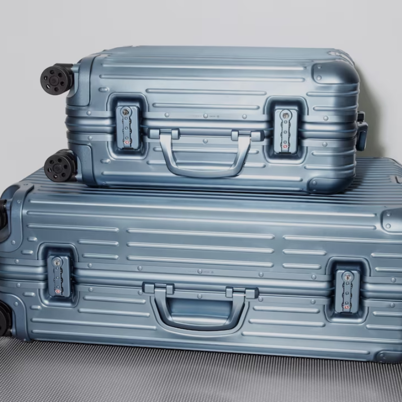 Image of a Rimowa suitcase displaying the serial number for validation purposes to ensure authenticity.