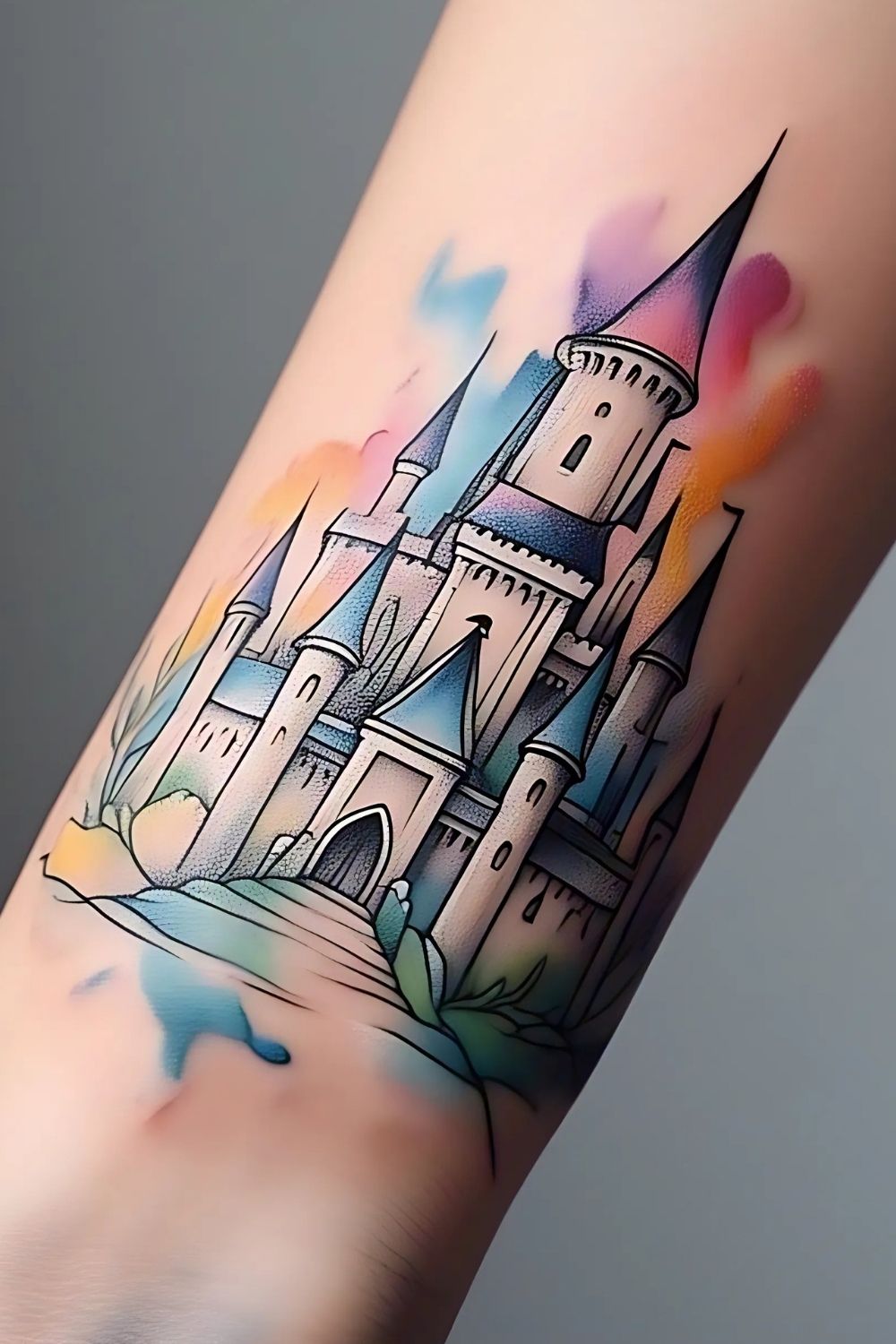 Watercolor & Abstract Castles