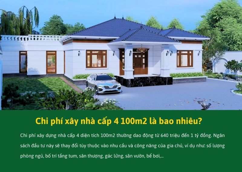 Chi phí xây nhà cấp 4 100m2 là bao nhiêu Xây dựng Nhất Tín