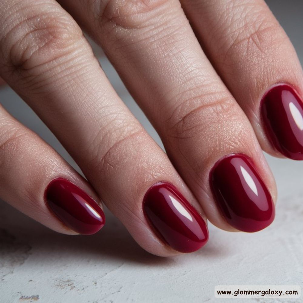 Red Summer Nails having Glossy Cherry Cola