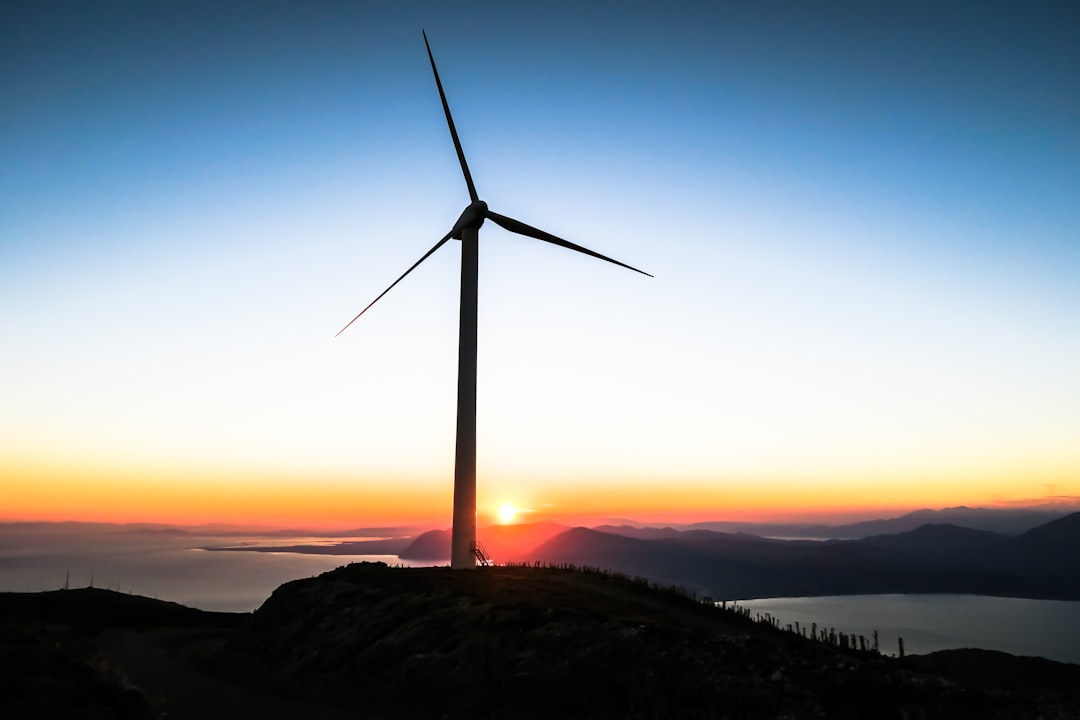 wind turbines on a sunny day