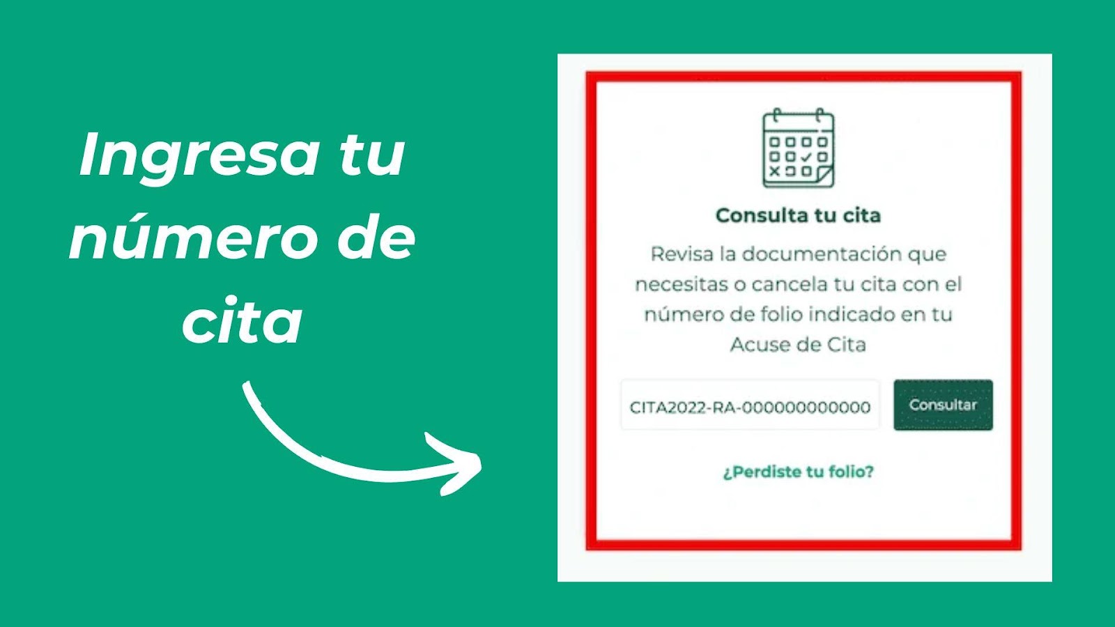 ingresa tu numero de cita