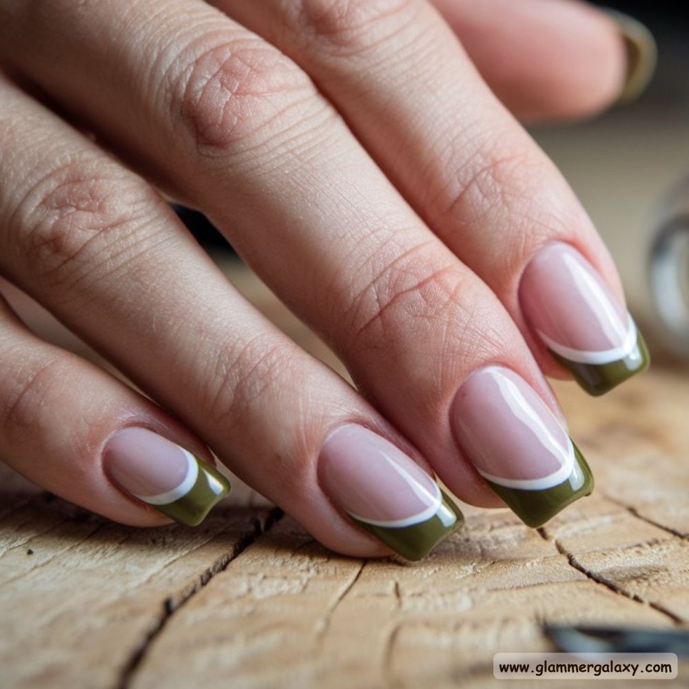 Neutral Fall Nails having Classic French Tips
