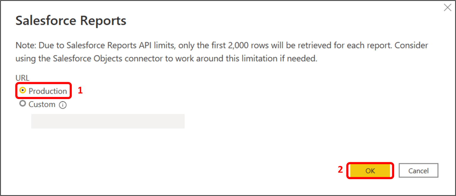 Salesforce Reports Dialogue Box Overview