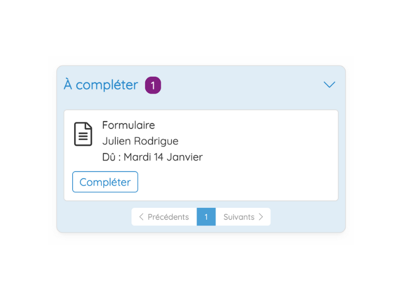 notification de formulaire santé