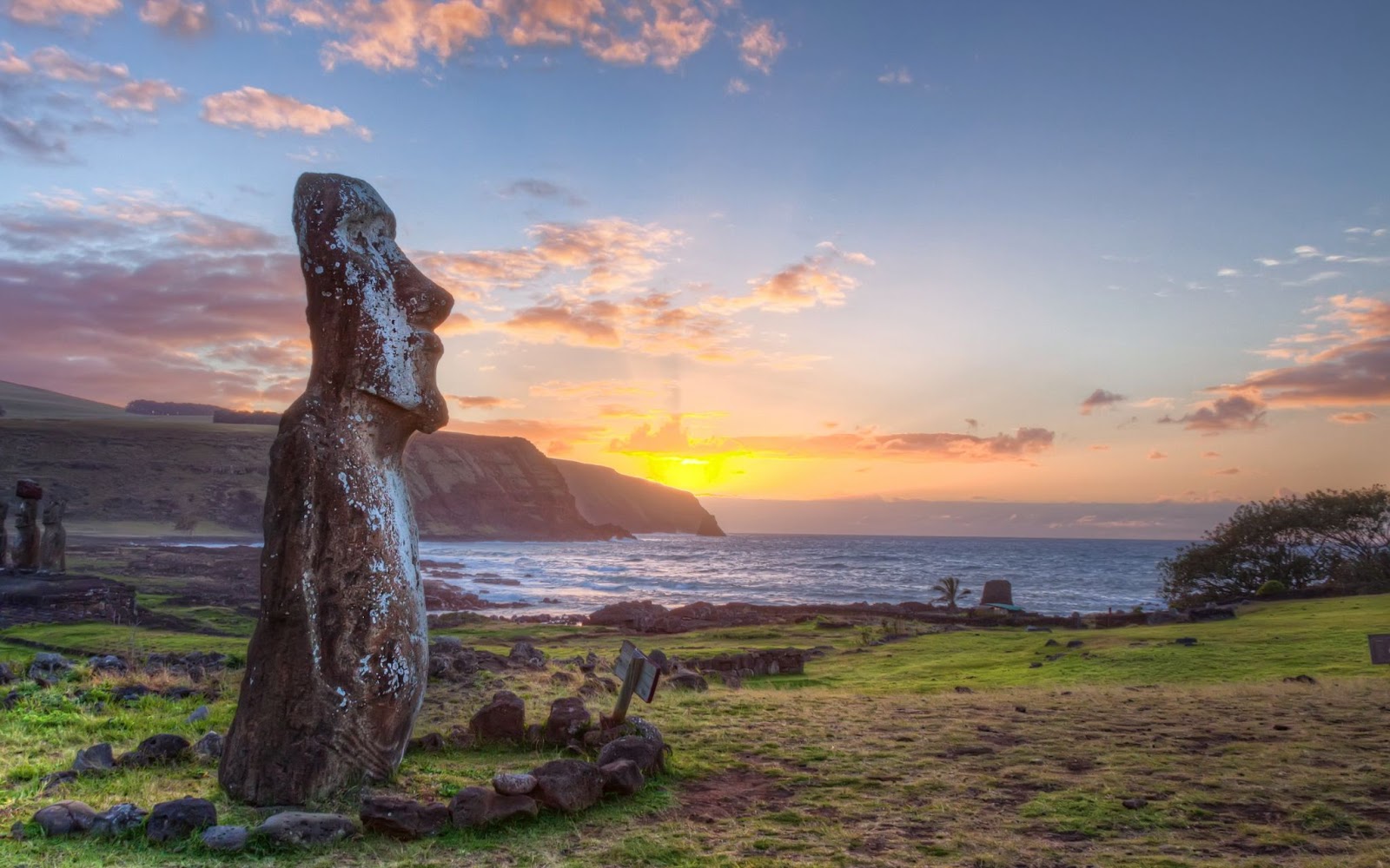 A rock statue.