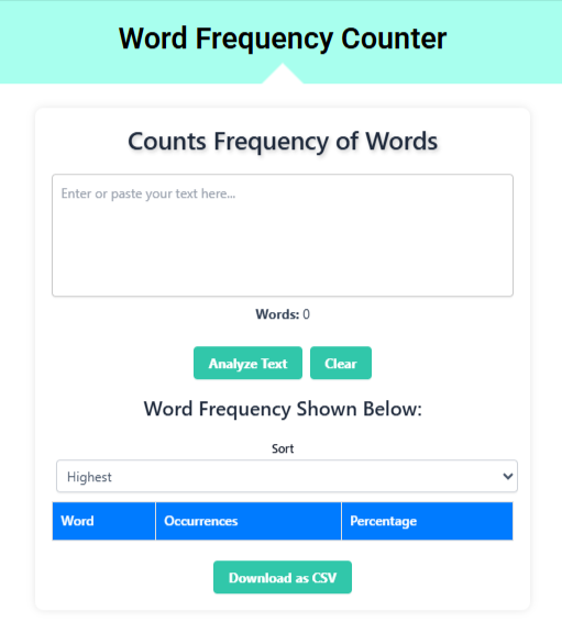 Word Frequency Counter Tool