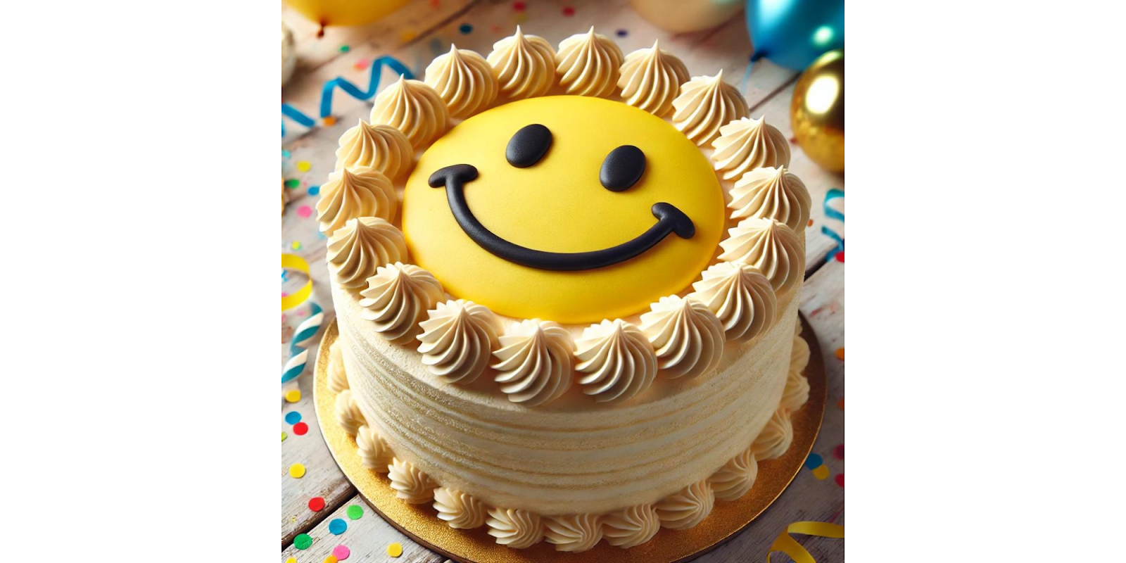  Classic Vanilla Smiley Cake Design