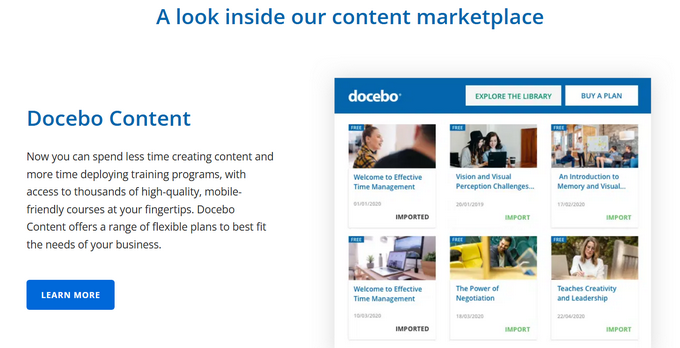 Docebo markting features