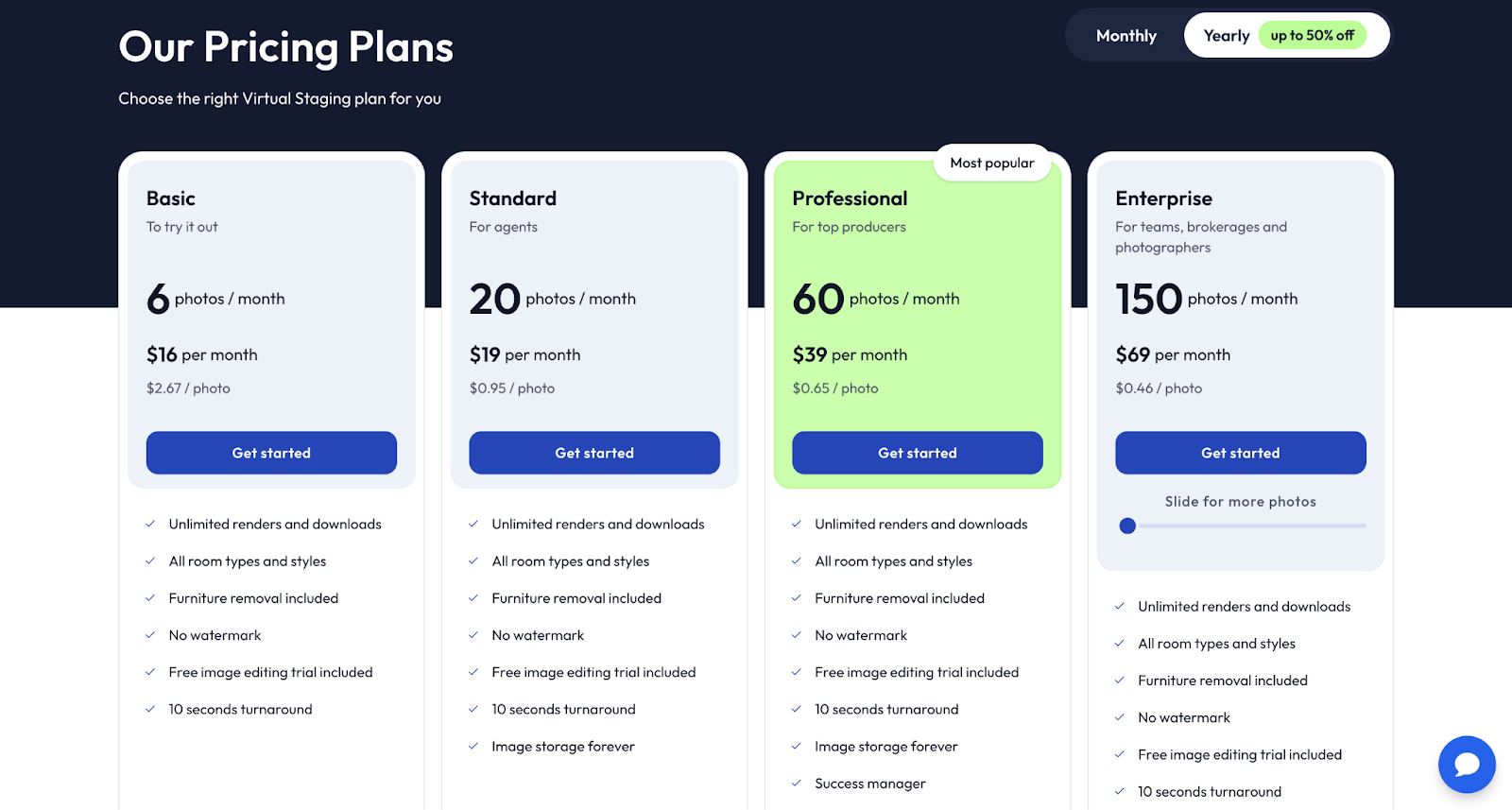 Virtual Staging AI-Pricing plans