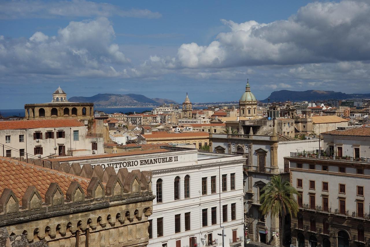 Palermo, Sicilië, Italië, Skyline, Stad