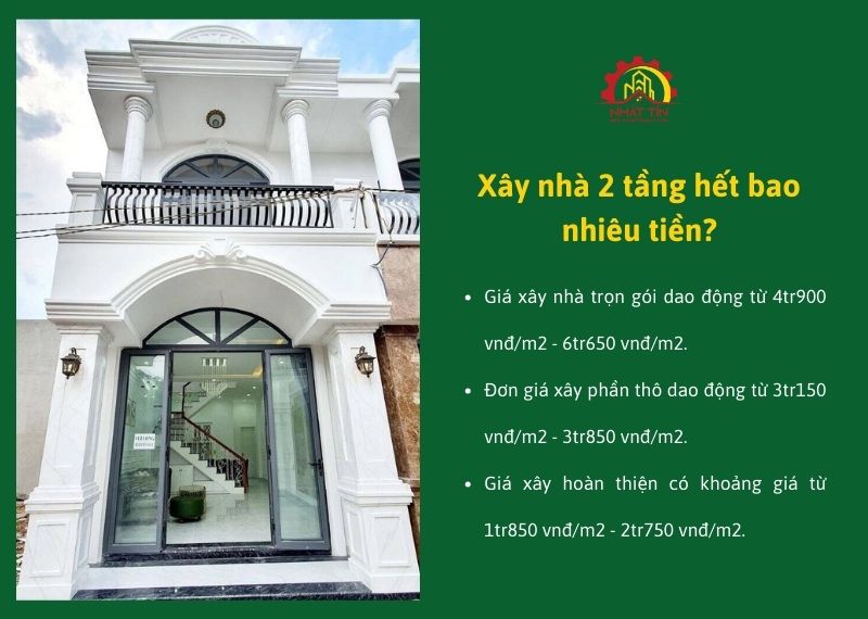 Chi phí xây nhà 2 tầng Xây dựng Nhất Tín