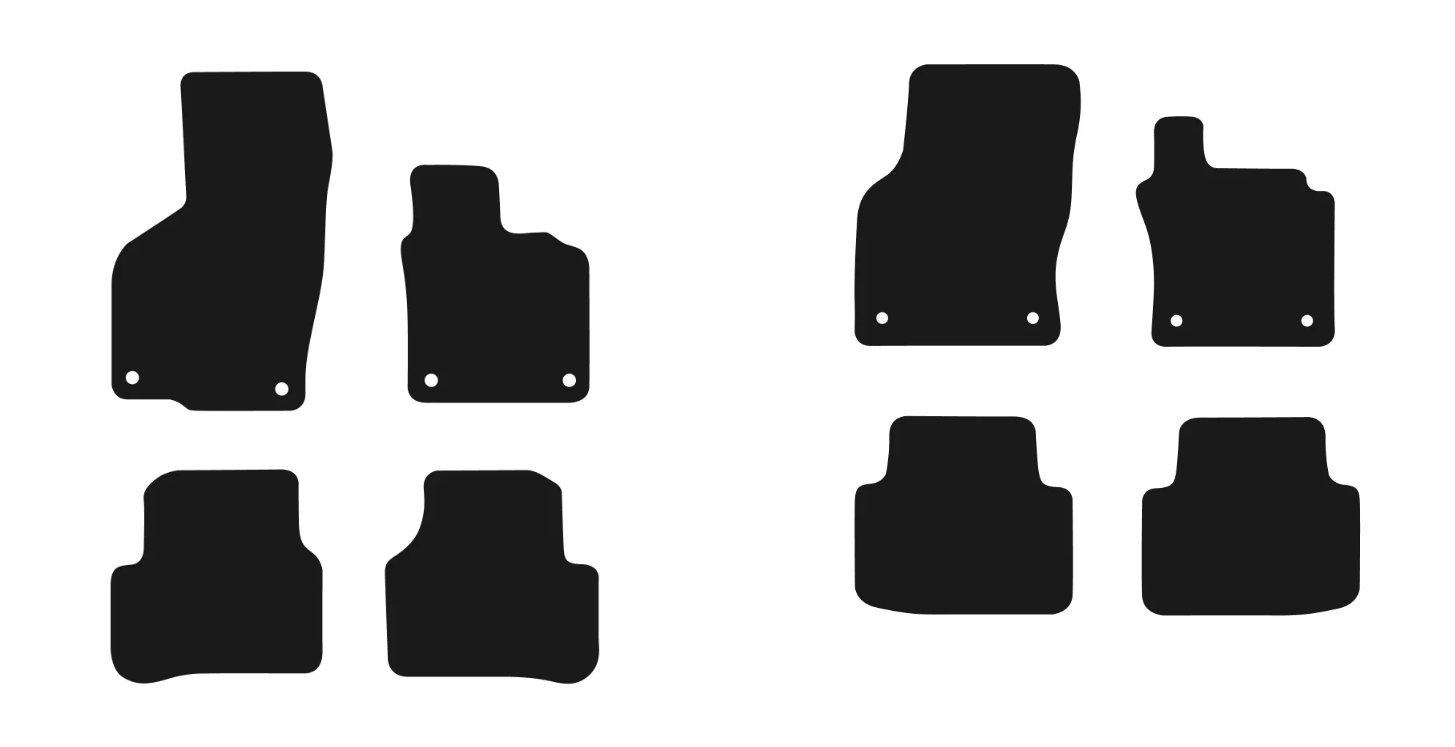 Image showing two different car mats for different versions of the same model