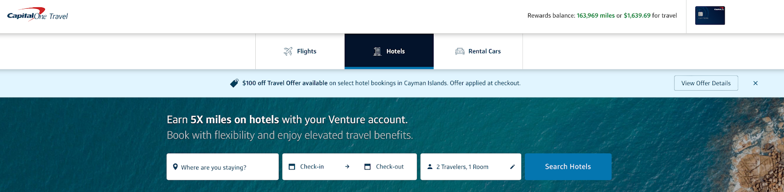 capital one travel portal