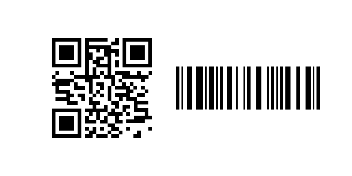 A QR Code and a barcode