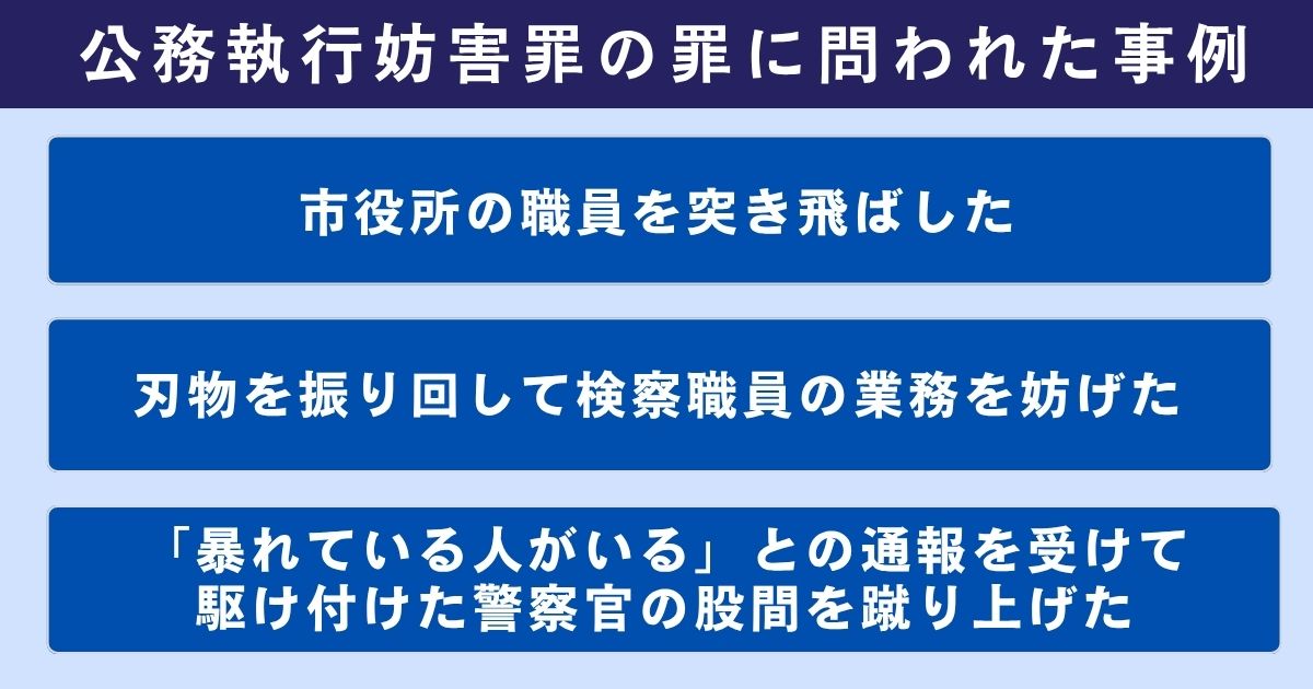 公務執行妨害罪の罪に問われた事例