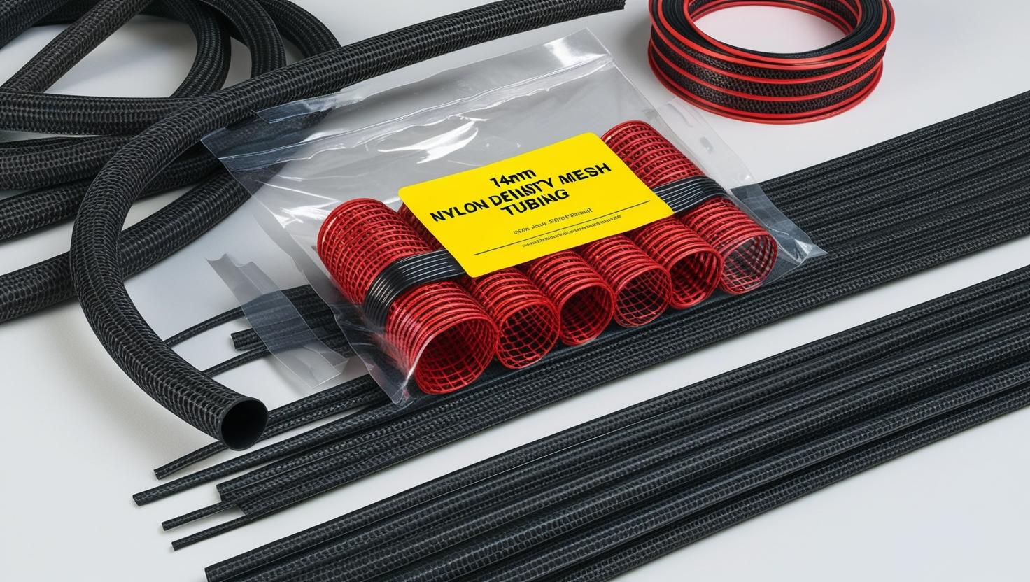 14mm High Density Nylon Mesh Tubing Heat Resistant