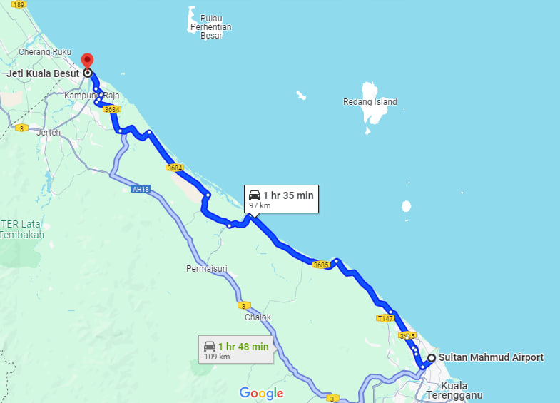 how to get to besut jetty from terengganu airport