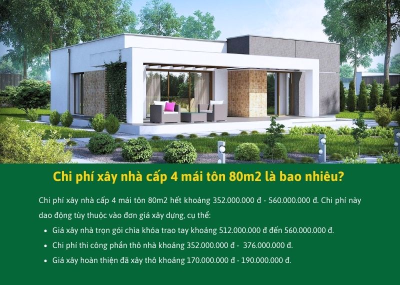 Chi phí xây nhà cấp 4 mái tôn 80m2 là bao nhiêu Xây dựng Nhất Tín