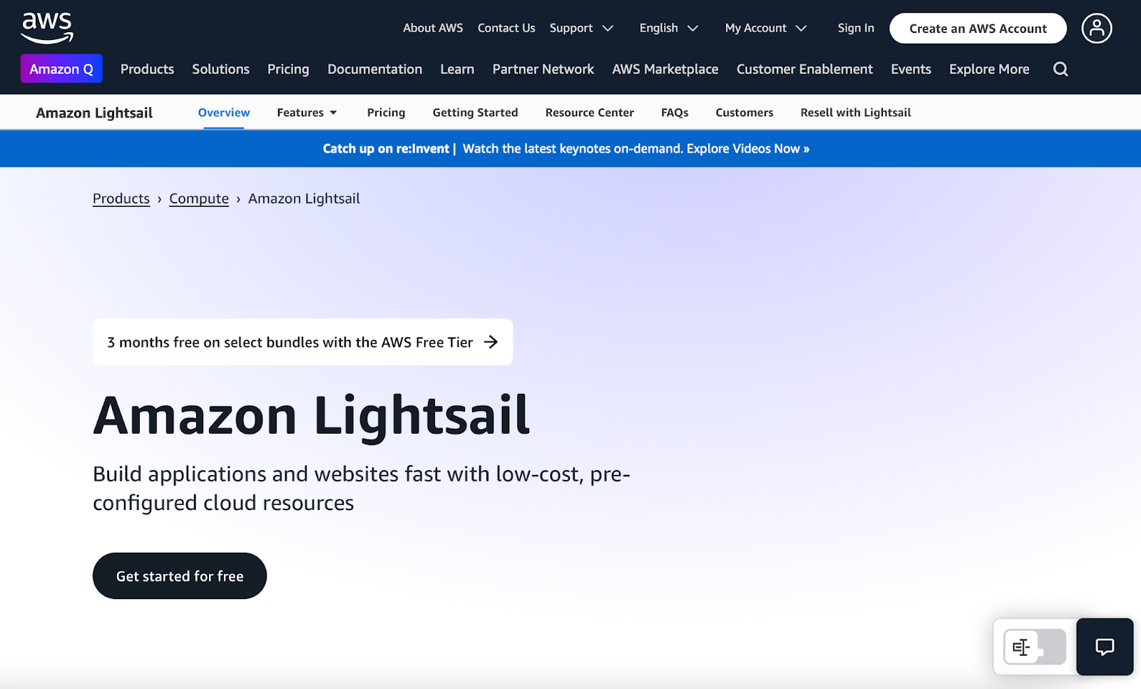 Cloud Server For Small Business - AWS Lightsail