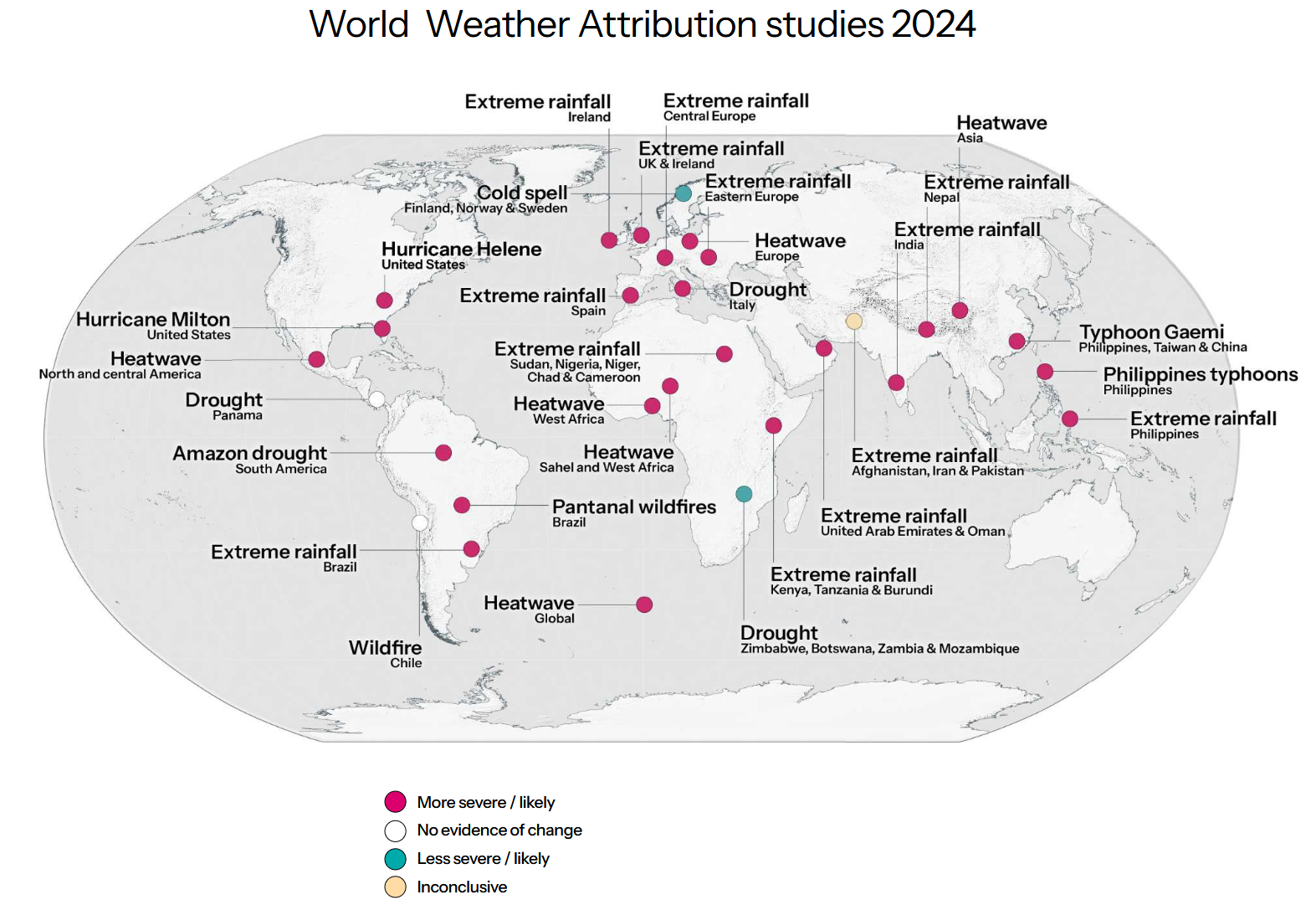 World Weather Attribution Studies 2024. Source: WWA